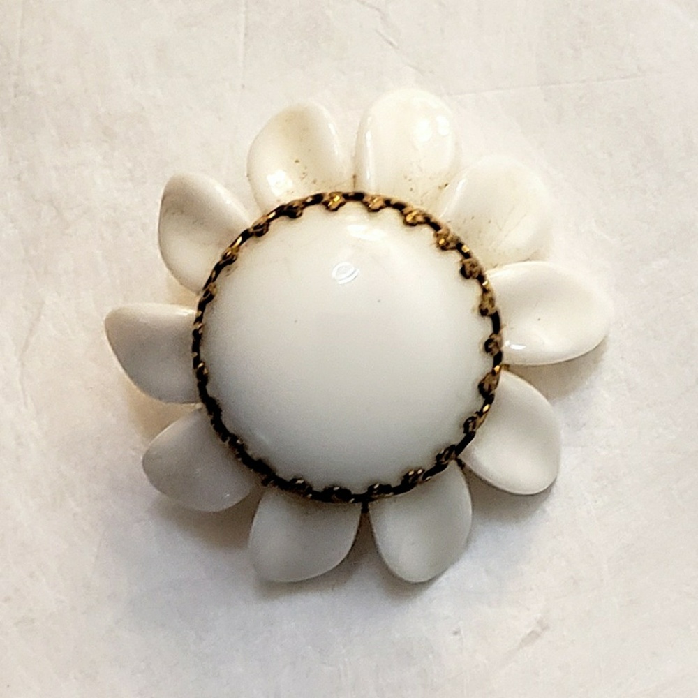 Vintage Signed W. Germany Flower Brooch 1-1/8"